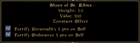 Shoes of St Rilms in Morrowind